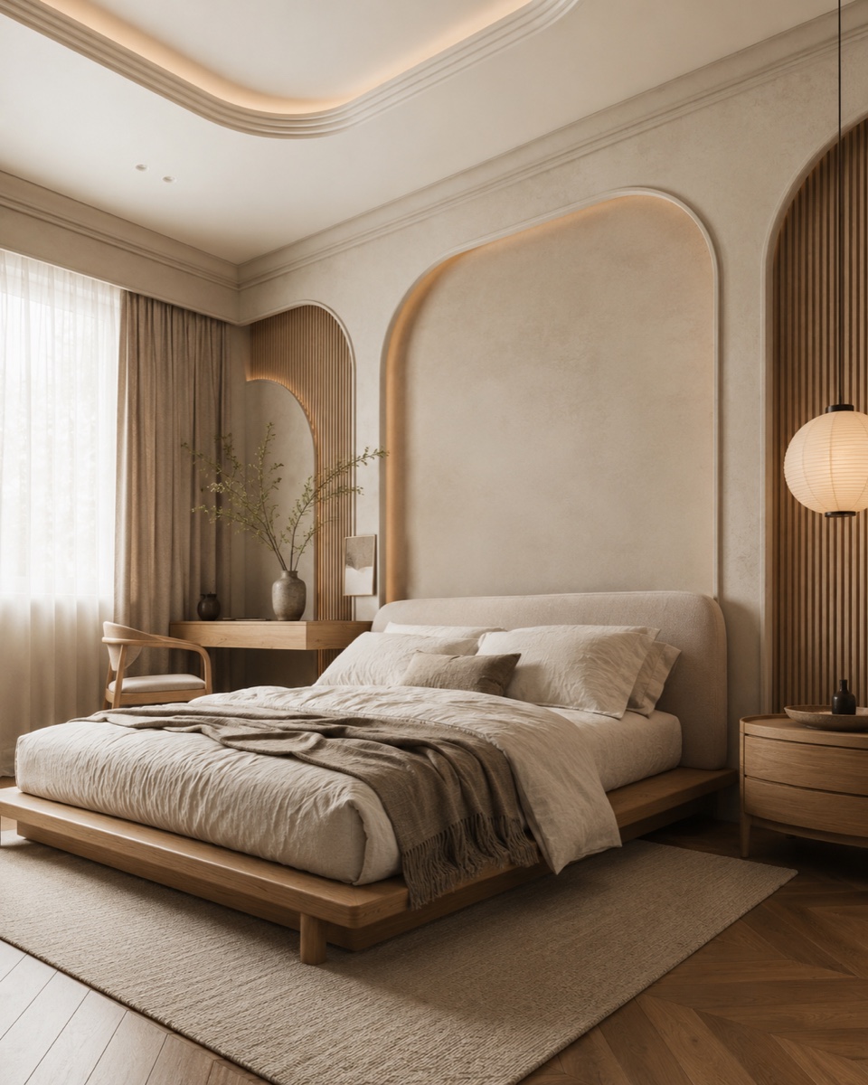 Version 1: warm organic minimal bedroom