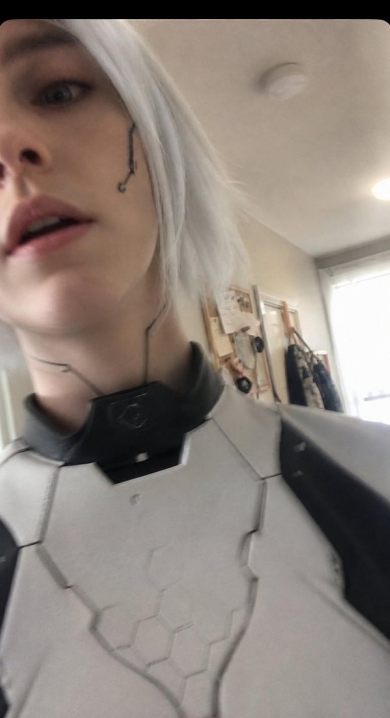 A futuristic android selfie result