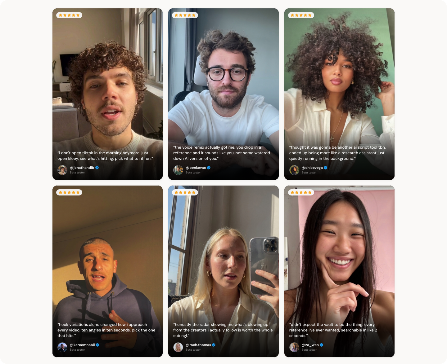 Creators already using Kloey AI in the beta