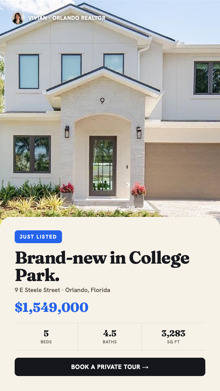 Just listed real estate photo ad